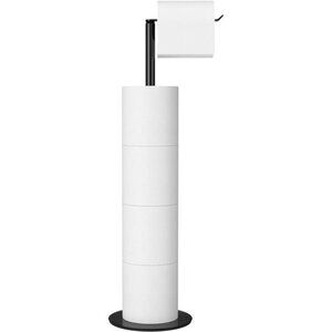 Black Toilet Paper Holder Stand and Dispenser for 4 Spare Rolls,Stainless Steel